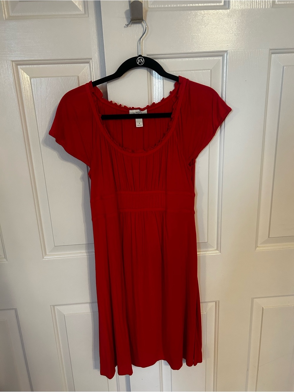 LOFT Red Scoop-Neck Mini Dress